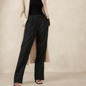 NWT! Banana Republic Wide Leg Black Linen Pants. Tag Sz. 4 (fit like 6)